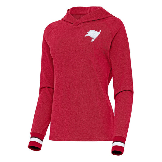 Tampa Bay Buccaneers Antigua Women's Trek Raglan Pullover Hoodie - Red on sale