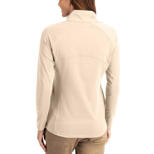 Tampa Bay Buccaneers Cutter & Buck Women's Throwback Adapt Eco Knit Stretch Recycled Raglan Half-Zip Pullover - Tan outlet
