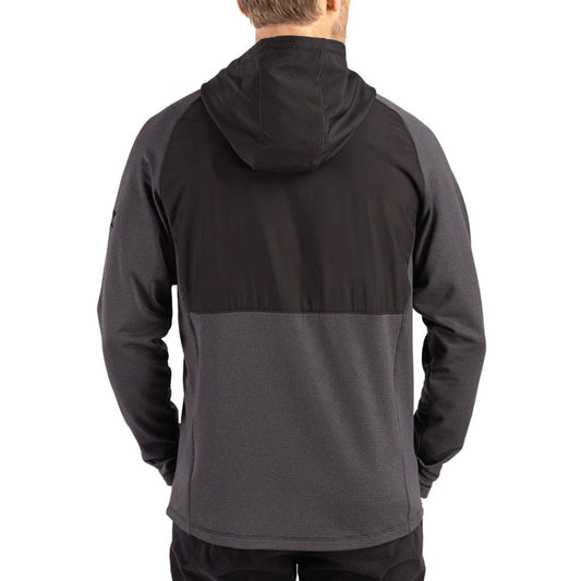 San Francisco 49ers Cutter & Buck Peshastin Eco Fleece Recycled Raglan Full-Zip Tri-Blend Hybrid Jacket - Heather Black for sale
