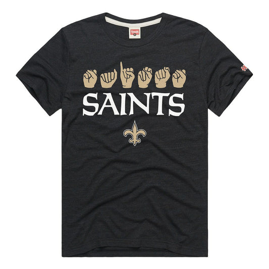 New Orleans Saints Homage Unisex NFL ASL Collection by Love Sign Tri-Blend T-Shirt - Black sale