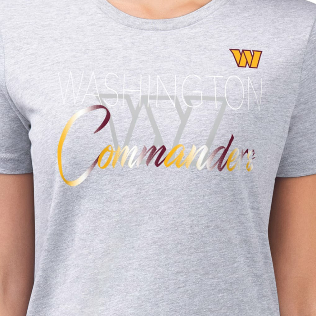 Washington Commanders G-III 4Her by Carl Banks Women's Super-Slim Fit Lightweight Shadow Logo T-Shirt - Gray online