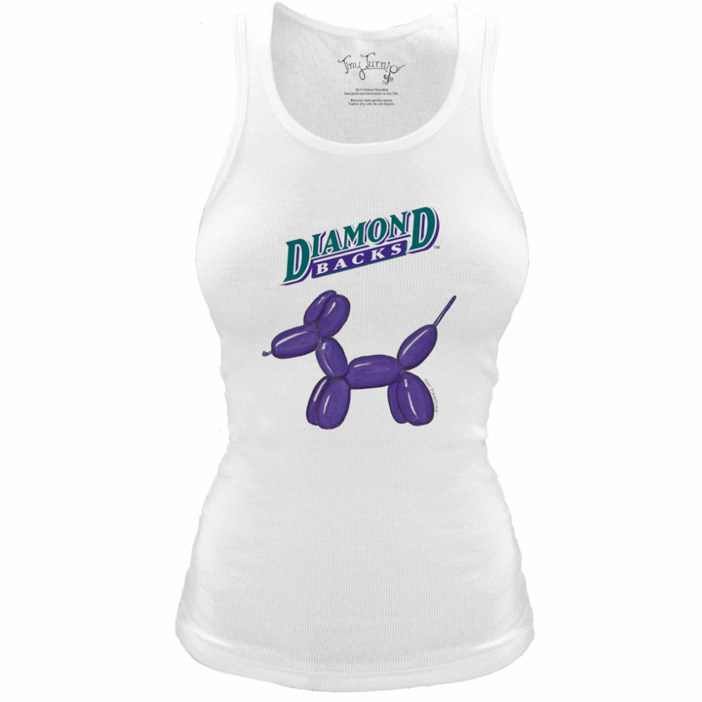 Arizona Diamondbacks Tiny Turnip Women's Fitted Balloon Dog Tri-Blend Tank Top - White