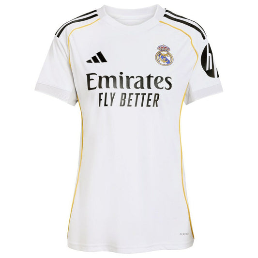 Kylian Mbappé Real Madrid Women's 2025/26 Home Replica Player Jersey - White | Adidas for sale