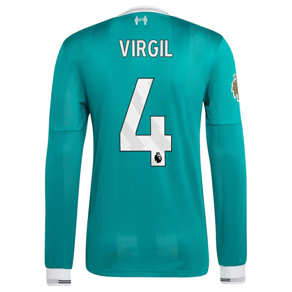 Virgil van Dijk Liverpool 2025/26 Third Long Sleeve Player Jersey - Green | Adidas on sale