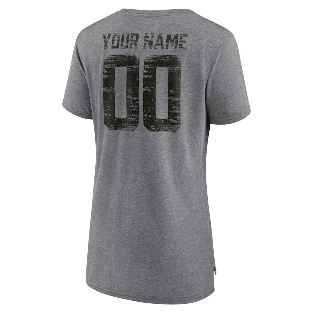New Orleans Saints Women's Heritage Custom Name & Number Tri-Blend T-Shirt - Gray online