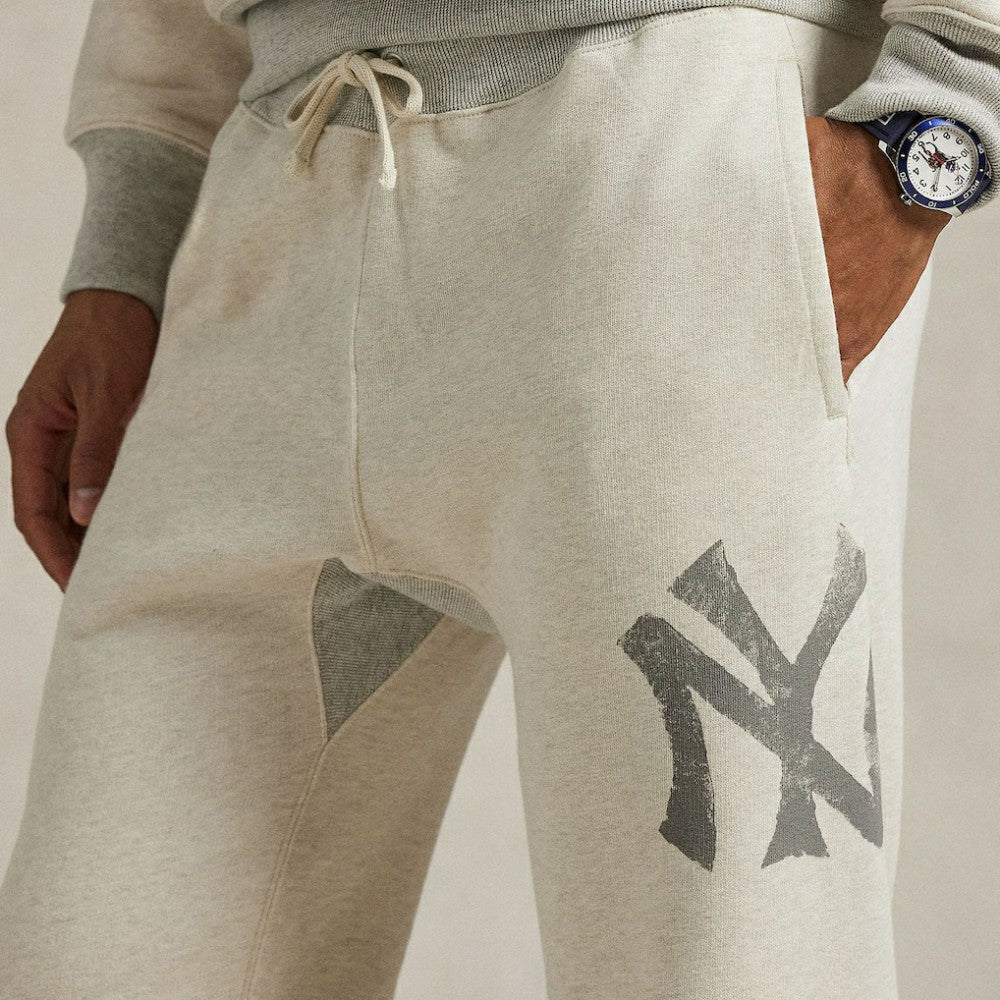 Yankees Polo Ralph Lauren Vintage Fleece Sweatpants - Cream