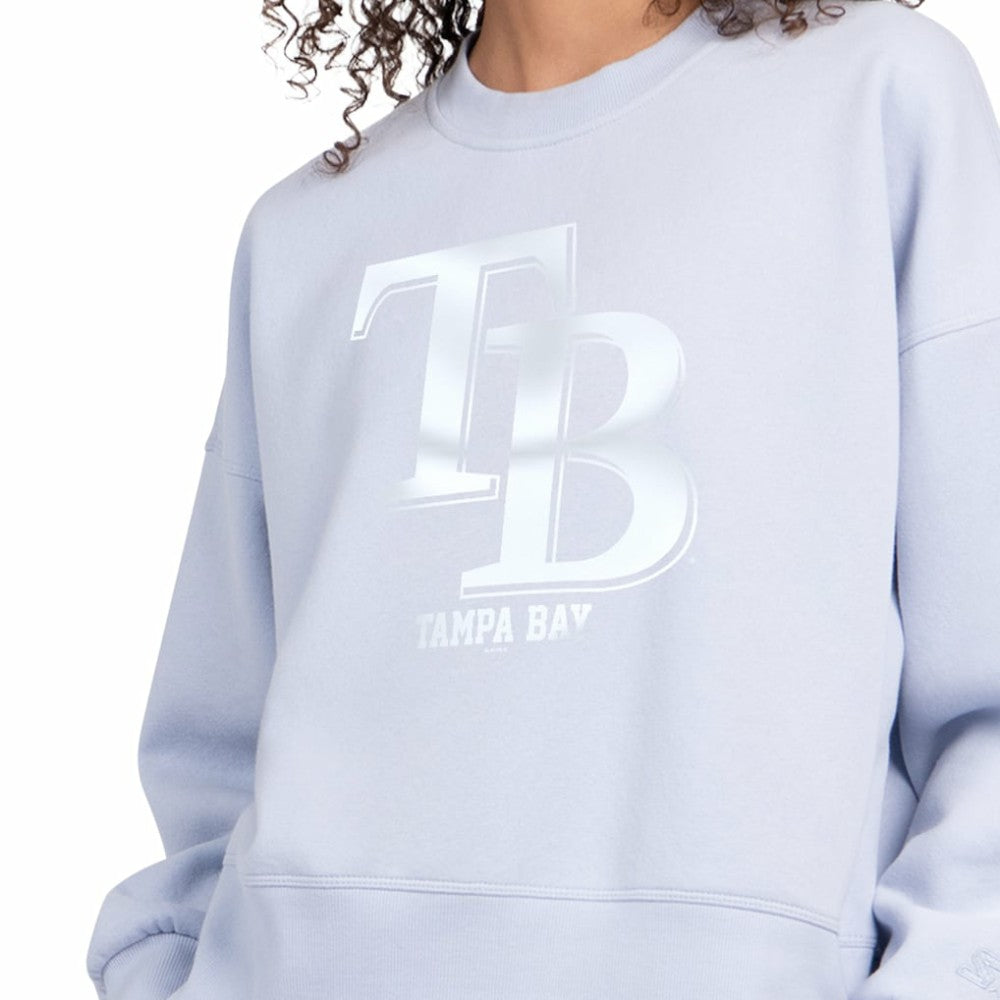 Tampa Bay Rays Starter Women's Pastels Boxy Fleece Sweatshirt - Light Blue