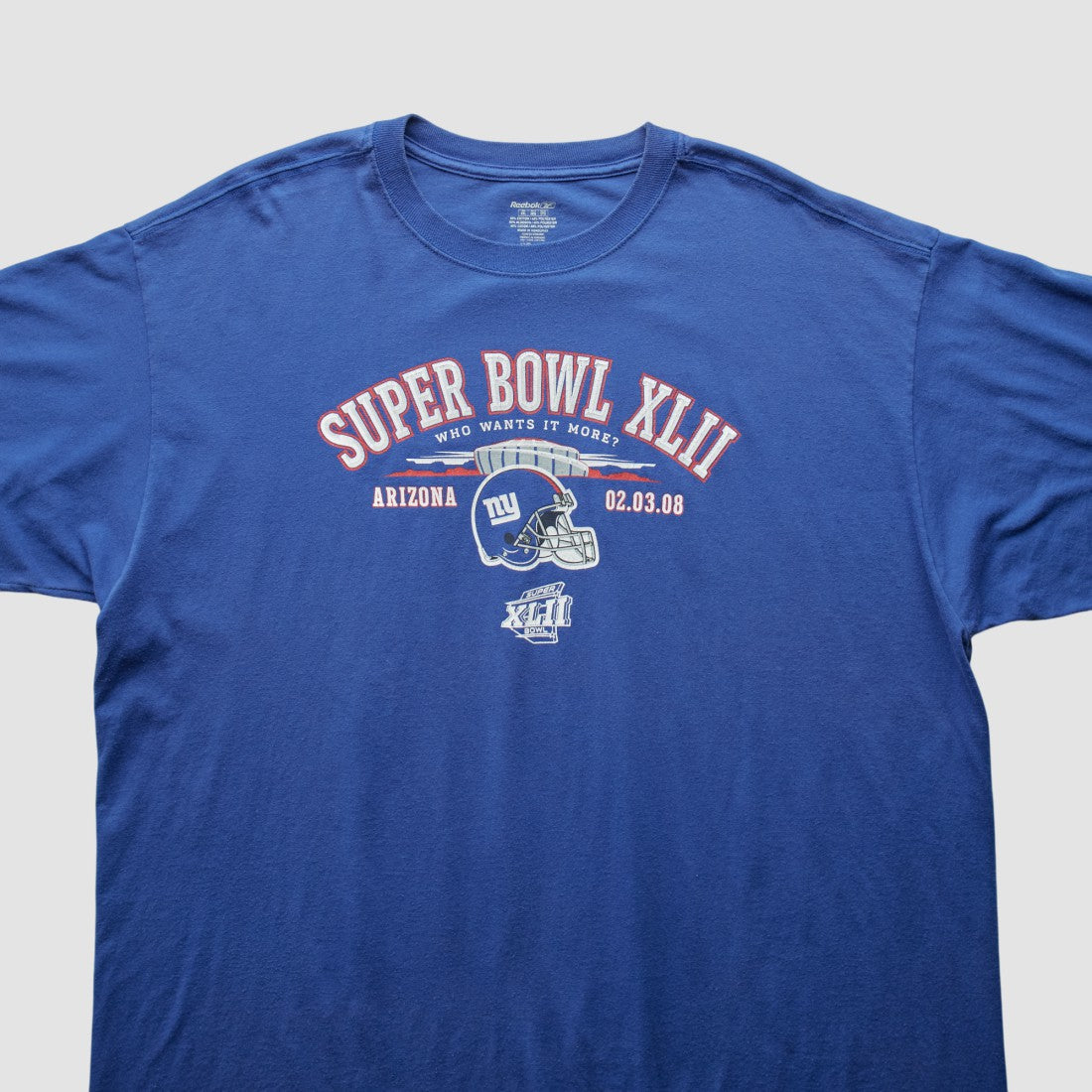 New York Giants Reebok 2008 T-Shirt - Blue Vintage discount