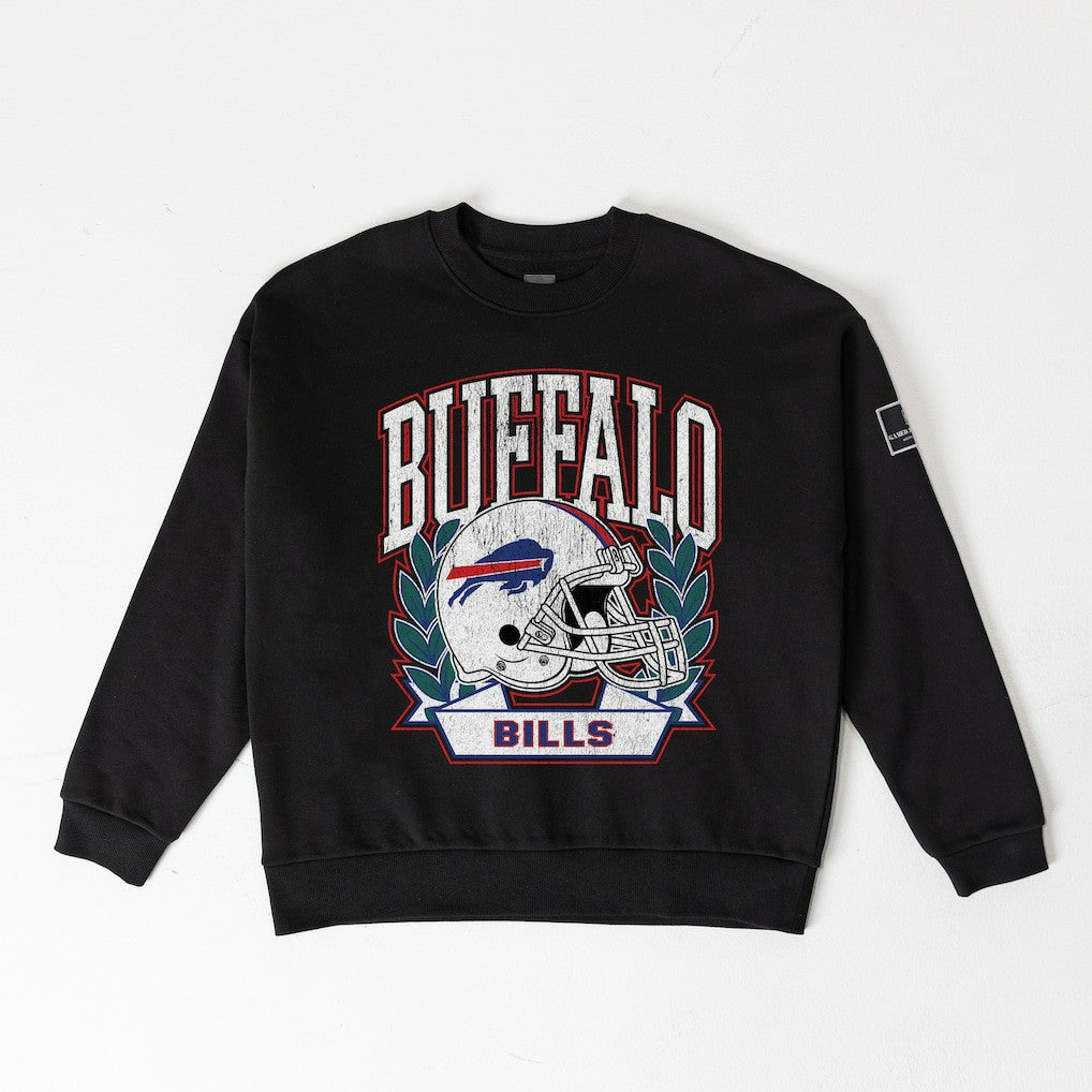 Buffalo Bills Gameday Couture Women's Oversized Victory Lane Black Label Premium Fleece Sweatshirt - Black outlet