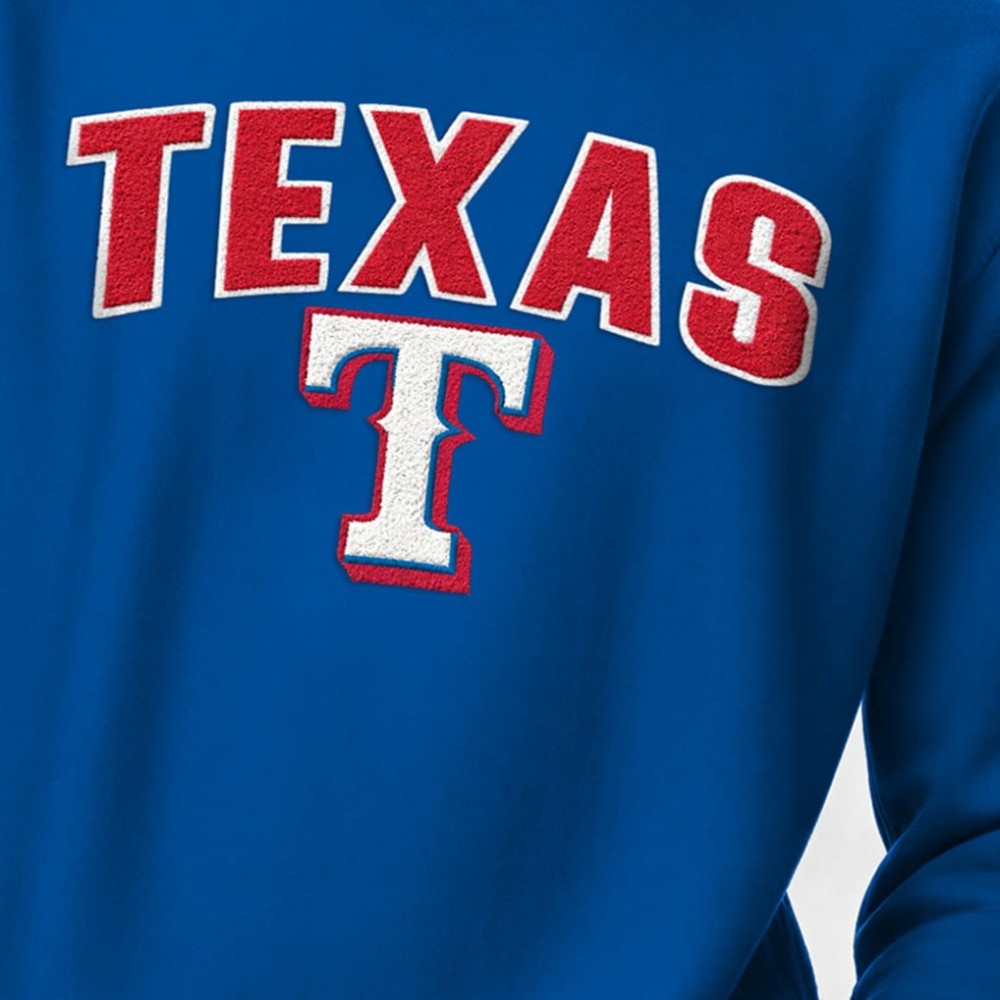 Texas Rangers Champion Reverse Weave Chenille Sweatshirt - Royal