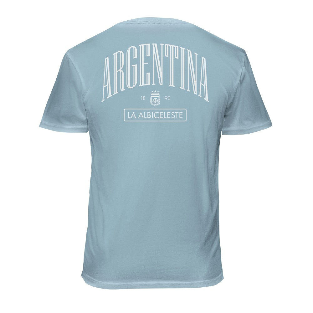 Argentina National Team 1863FC Back Wordmark Soft Wash T-Shirt - Light Blue for sale