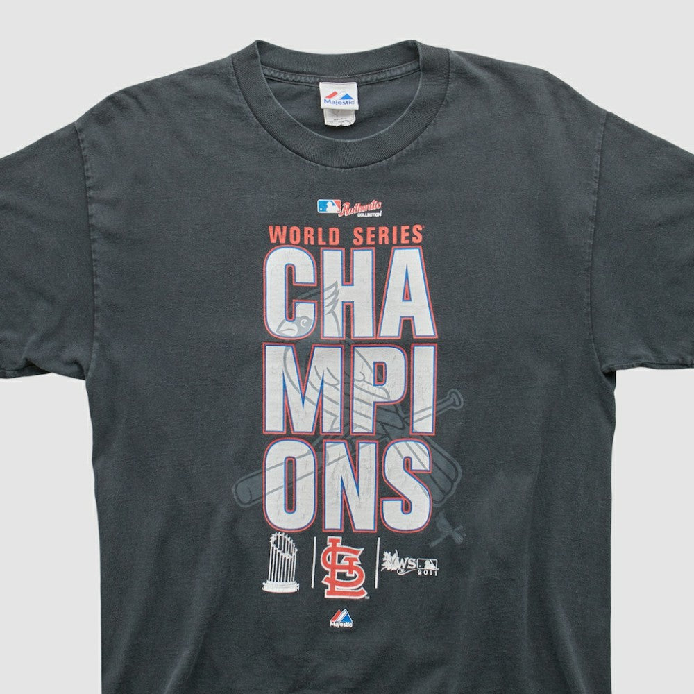 St. Louis Cardinals Majestic 2011 T-Shirt - Charcoal Vintage