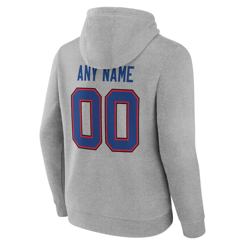 Buffalo Bills Team Authentic Personalized Name & Number Hoodie - Gray for sale