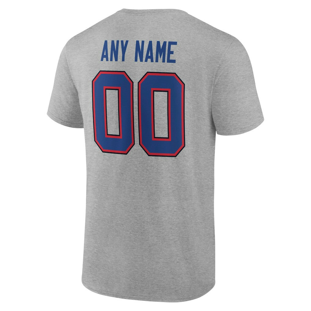 Buffalo Bills Team Authentic Personalized Name & Number T-Shirt - Gray outlet