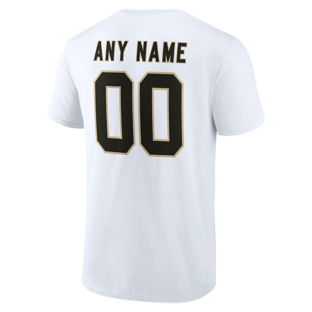 New Orleans Saints Team Authentic Personalized Name & Number T-Shirt - White sale