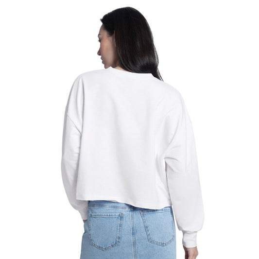 Los Angeles Lakers G-III 4Her by Carl Banks Women's Bleachers Cropped French Terry Sweatshirt - White online