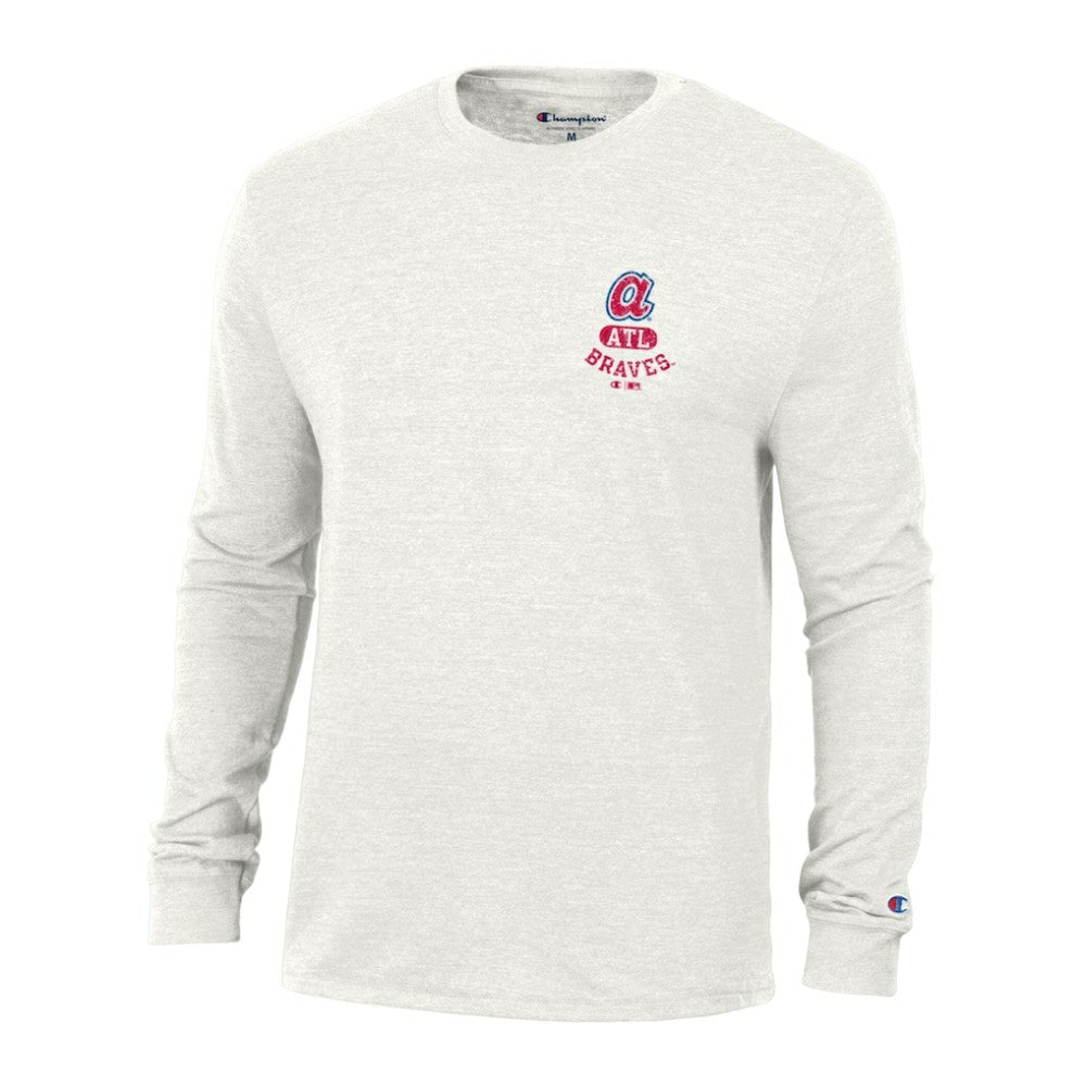 Atlanta Braves Champion Cooperstown Winning Tradition Tri-Blend Long Sleeve T-Shirt - White