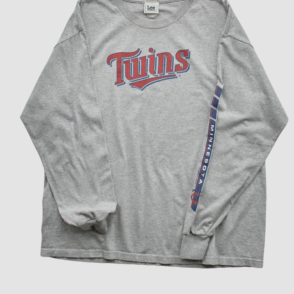 Minnesota Twins Lee Apparel 2000s Long Sleeve T-shirt - Heather Gray Vintage