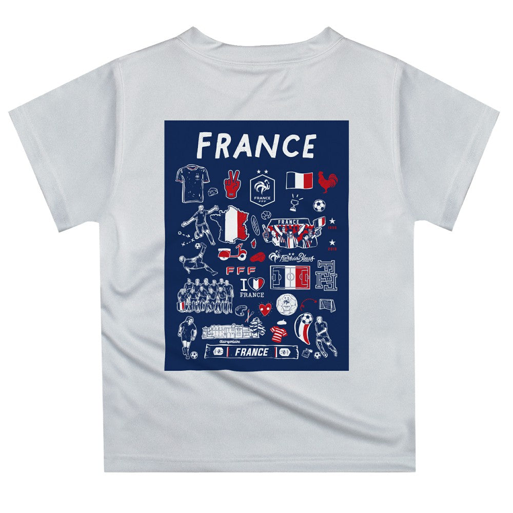 France National Team Vive La Fete Youth Impressions Artwork T-Shirt - White discount