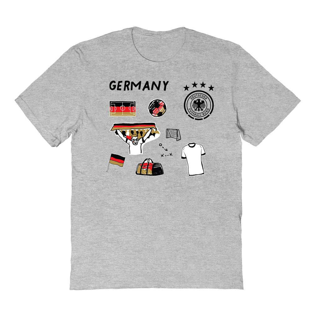 Germany National Team Vive La Fete Youth Impressions Icons T-Shirt - Gray for sale