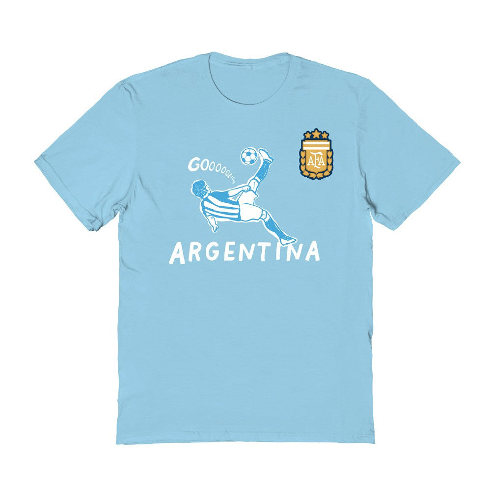 Argentina National Team Vive La Fete Women's Chilena Style T-Shirt - Light Blue cheap