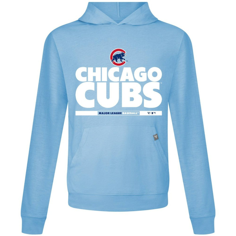 Chicago Cubs Levelwear Relay Center Stage Long Sleeve Hooded T-Shirt - Light Blue