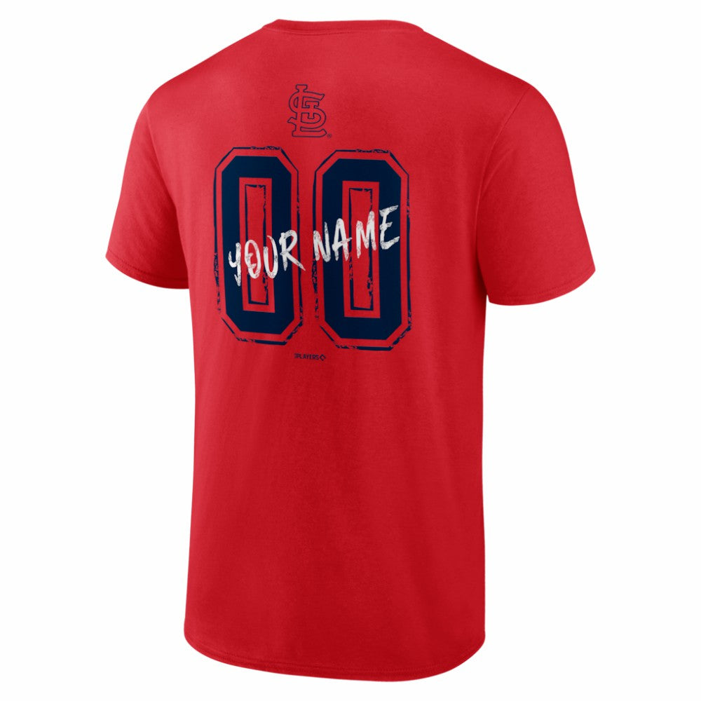 St. Louis Cardinals Hustle Personalized Name & Number T-Shirt - Red