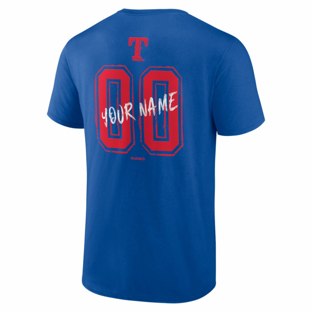 Texas Rangers Hustle Personalized Name & Number T-Shirt - Royal