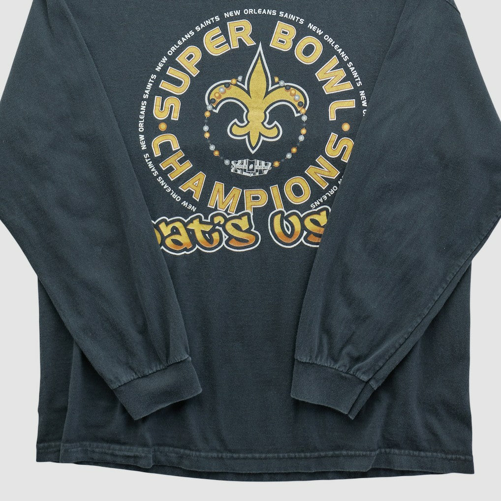 New Orleans Saints Alstyle 2010 Long Sleeve T-shirt - Black Vintage for sale