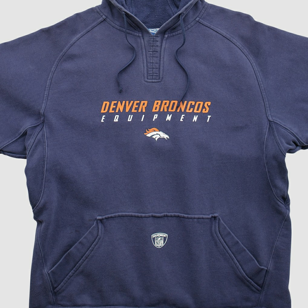 Denver Broncos Reebok 2000s Hooded Pullover Sweatshirt - Navy Vintage sale