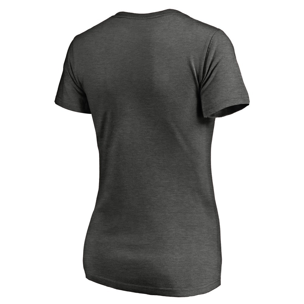 Los Angeles Angels Women's Win Stripe V-Neck T-Shirt - Ash
