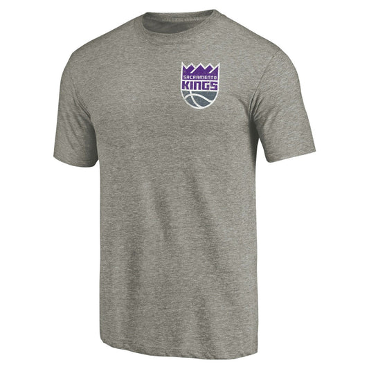 Sacramento Kings Primary Logo Left Chest Distressed Tri-Blend T-Shirt - Gray online