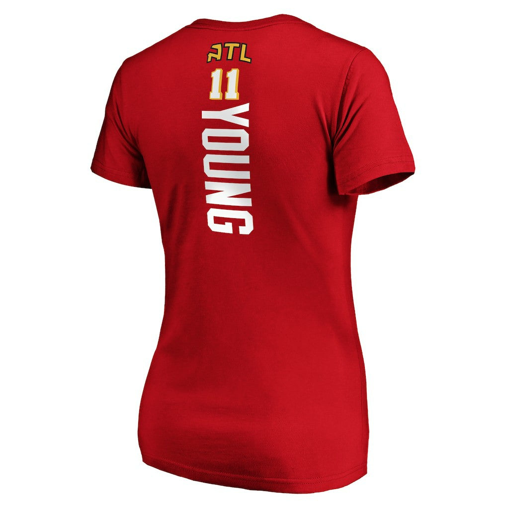 Trae Young Atlanta Hawks Women's Playmaker Name & Number V-Neck T-Shirt - Red outlet