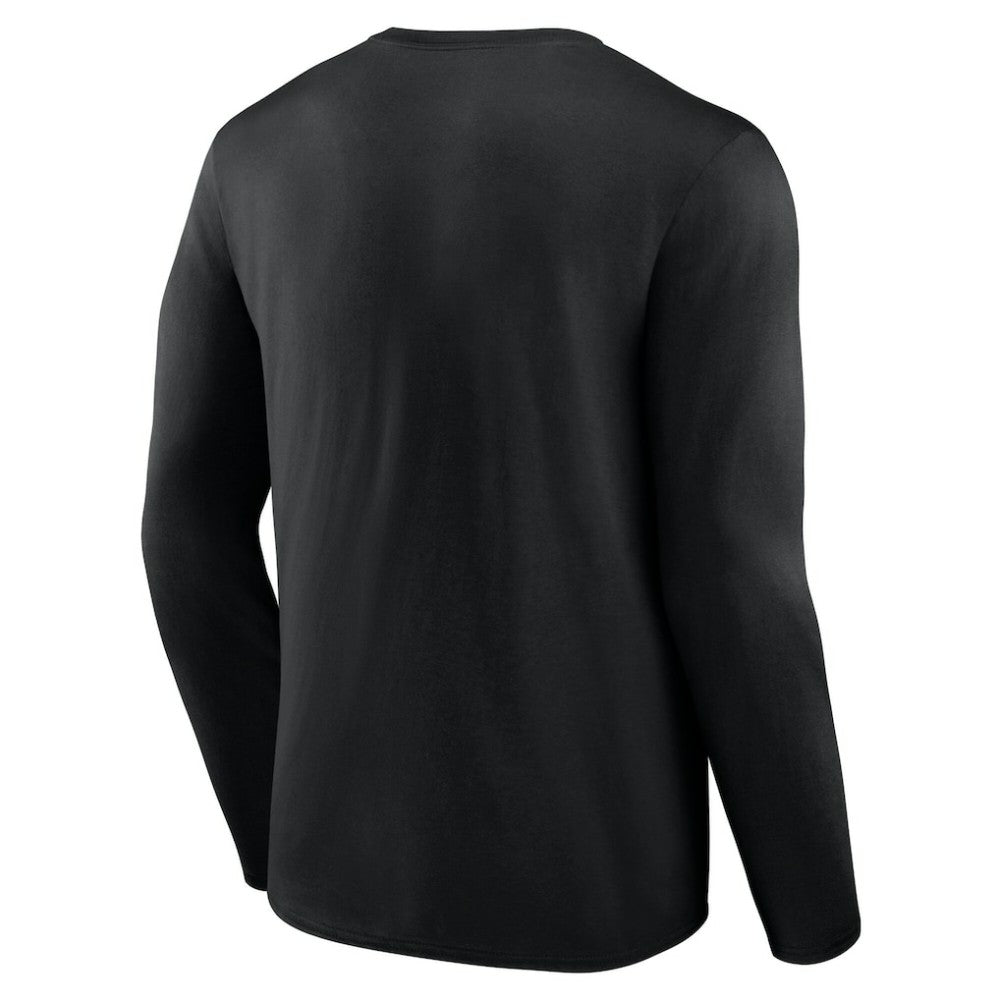 Men's Black Miami Marlins Team Heart & Soul Long Sleeve T-Shirt