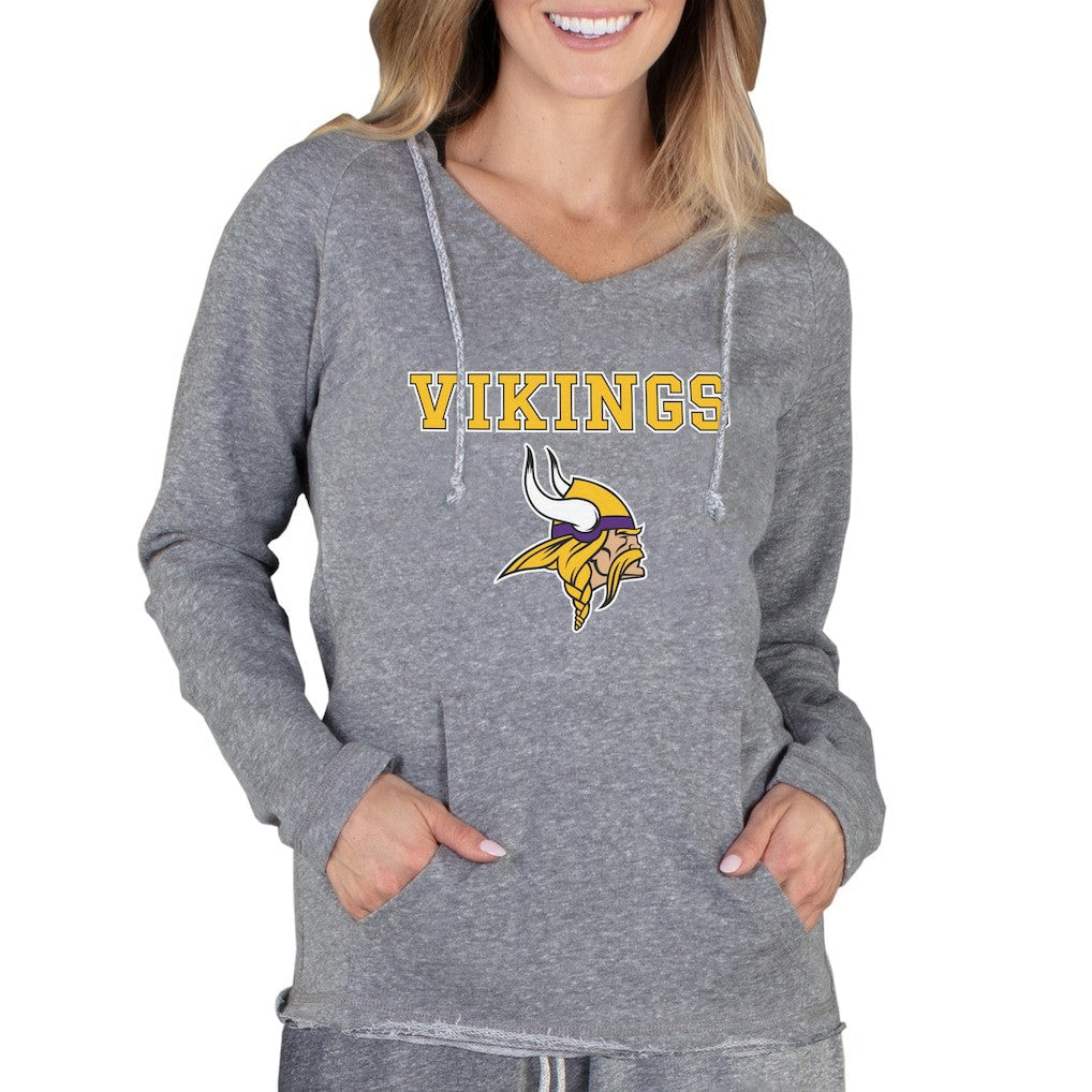 Minnesota Vikings Concepts Sport Women's Mainstream Tri-Blend Raglan Hoodie V-Neck Top - Gray sale