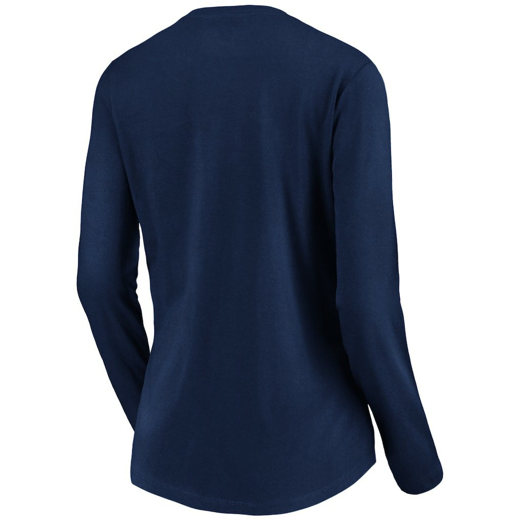 Denver Nuggets Women's Banner Wave V-Neck Long Sleeve T-Shirt sale - Navy online