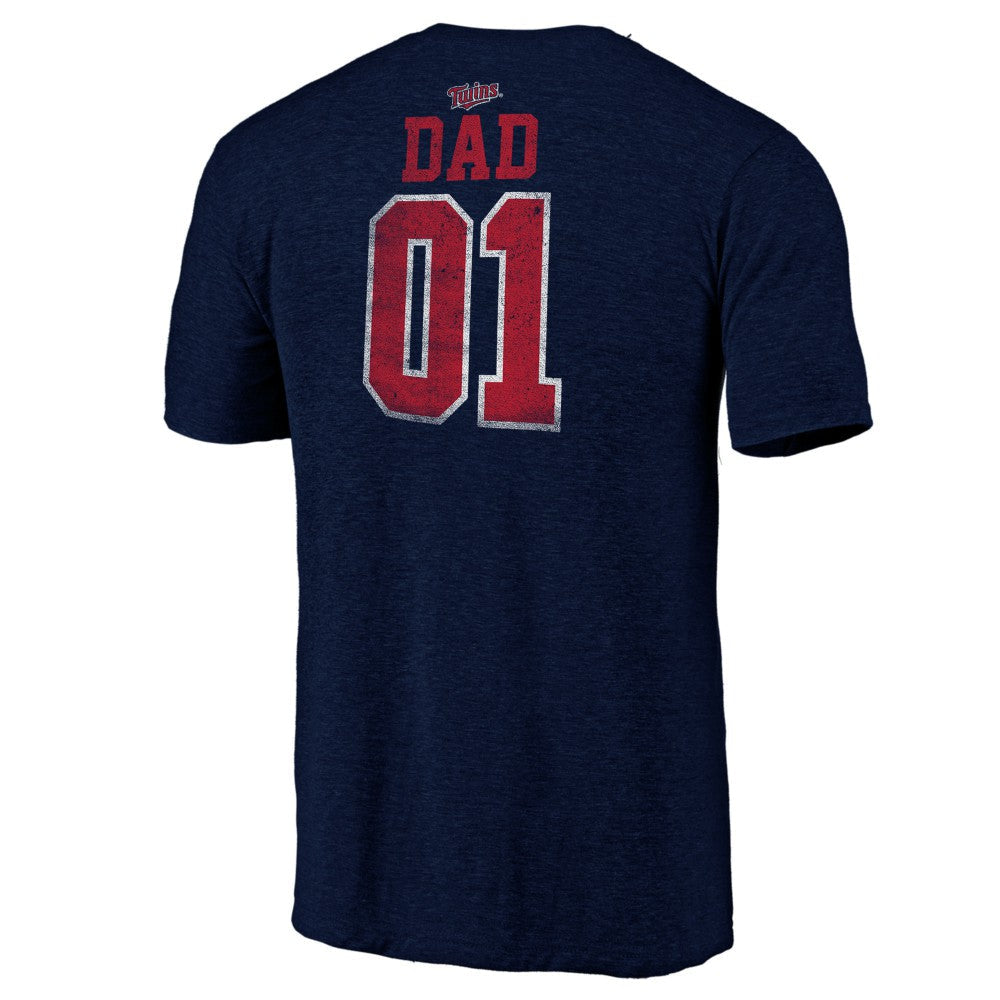 Minnesota Twins Father's Day Greatest Dad Tri-Blend T-Shirt - Navy