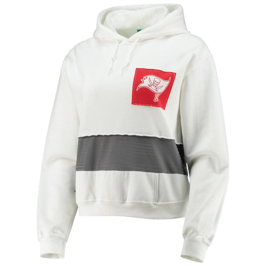 Tampa Bay Buccaneers Refried Apparel Women's Sustainable Crop Dolman Pullover Hoodie - White discount
