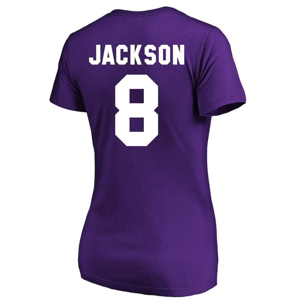 Lamar Jackson Baltimore Ravens Women's Plus Size Name & Number V-Neck T-Shirt - Purple online