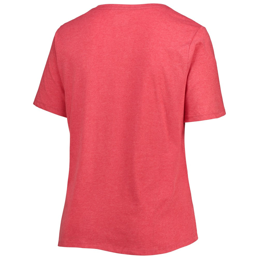 Miami Marlins Women's City Connect Plus Size V-Neck T-Shirt - Heather Red | New Era