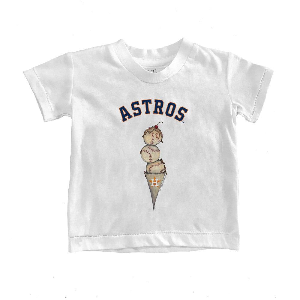 Houston Astros Tiny Turnip Youth Triple Scoop T-Shirt - White