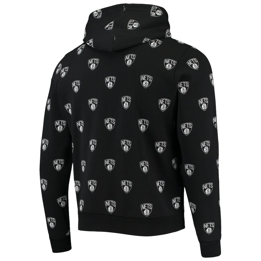 Brooklyn Nets The Wild Collective Unisex Allover Logo Pullover Hoodie - Black discount