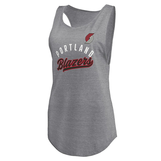 Portland Trail Blazers Women's Quality Time Open Scoop Neck Tri-Blend Tank Top - Heathered Gray | Fanatics for sale