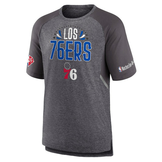 Philadelphia 76ers 2022 Noches Ene-Be-A Core Shooting Raglan T-Shirt - Heathered Gray | Fanatics discount