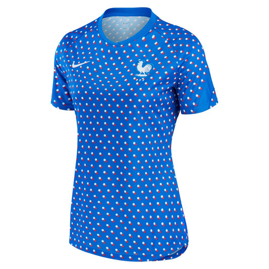 France Women's National Team Women's 2022/23 Away Pre-Match Performance Top - Blue | Nike shop