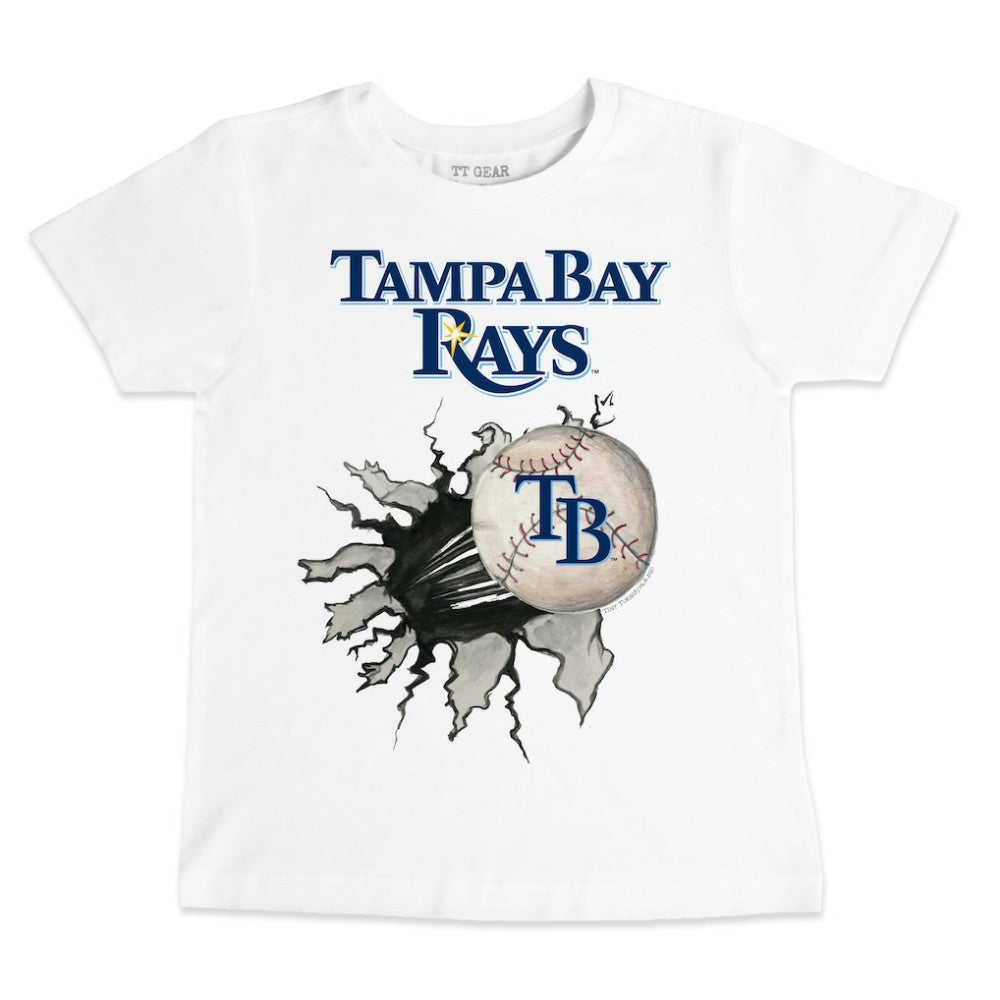 Tampa Bay Rays Tiny Turnip Youth Baseball Tear T-Shirt - White
