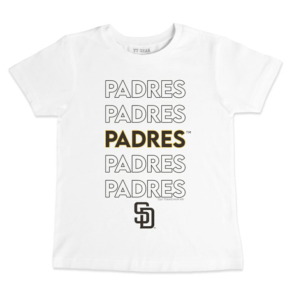 San Diego Padres Tiny Turnip Youth Stacked T-Shirt - White
