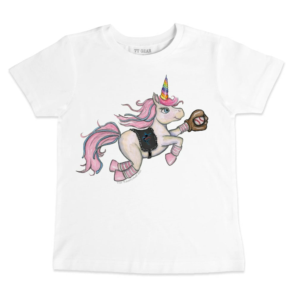Miami Marlins Tiny Turnip Youth Unicorn T-Shirt - White
