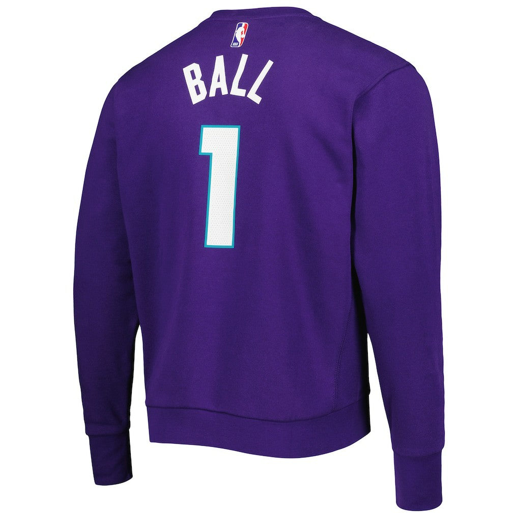 LaMelo Ball Charlotte Hornets Jordan Brand Statement Name & Number Pullover Sweatshirt - Purple outlet