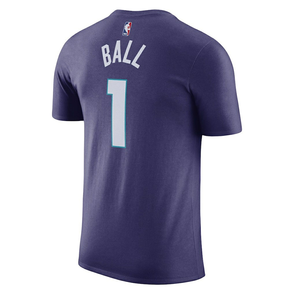 LaMelo Ball Charlotte Hornets Jordan Brand 2022/23 Statement Edition Name & Number T-Shirt - Purple for sale